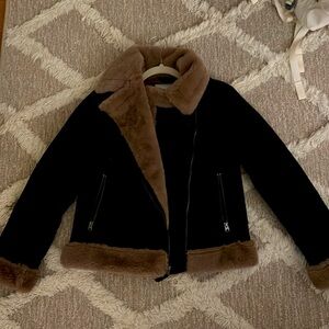 Classic suede biker jacket
